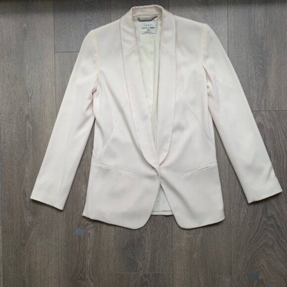 Aritzia Babaton Blazer Structured Jacket Single Button Shoulder pads Ivory 0 - Picture 8 of 16